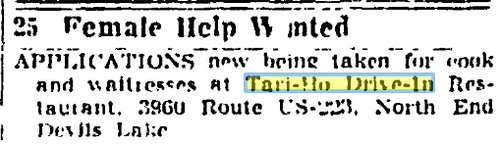 Tari-Ho Drive-In - Apr 1955 Help Wanted (newer photo)